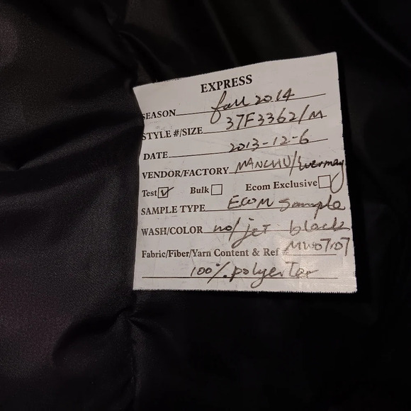 Express women's sample chores work barn jacket coat size M black with po… - Picture 6 of 12